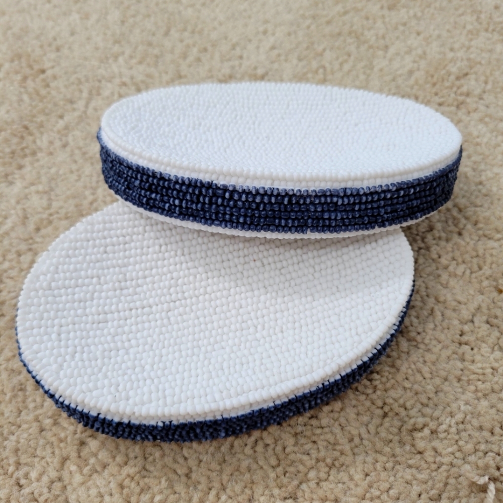 New Everhome Beaded Stripe Soap Dish From Bed Bath And Beyond Blue Snd White